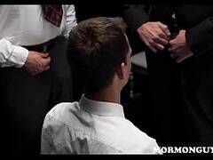 Mormon Twink Sucking Off Strangers In Dark Room