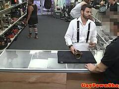Bearded pawnee fucked by broker in pawnshop