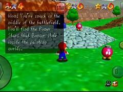 Pegando a 1a estrela no Super Mario 64