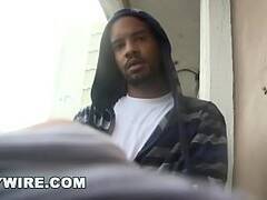 GAYWIRE  Ghetto Black Thug Named Adonis Gets Banged Outdoors