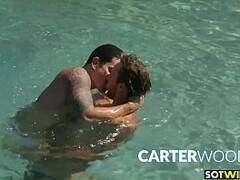 Dakota Payne and Carter Woods fuck under the sun by the pool