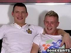 Two horny british guys interviewed before oral