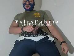 ValesCabeza346 PiG videoWhite UNDERWEAR COP swallowing CUM!!