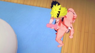 Naruto Yaoi Sasuke handjob to Naruto with a sex toy