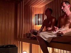 We Oliver Strelly sat in the sauna for a while and had fun w