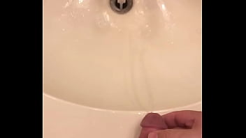 Desperation Piss In Sink With Cum