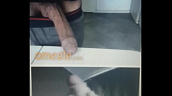 Omegle two huge cocks on webcam ends in huge cumshot