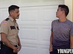 Officer Leo Silva searches young perps bedroom and anal fuck