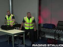 Two Fetish Baggage Claimers Find Toys In Suitcase amp USE TH