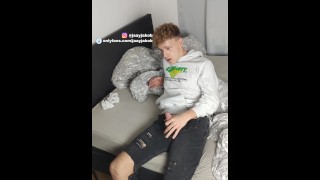 Jakob jerks his cock and fingers himself after school then t