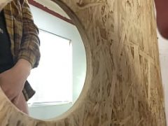 Sucking a construction worker through a glory hole