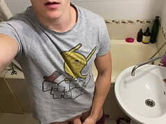Young Guy Jerks off a Dick in his Neighbors Toilet AHAH