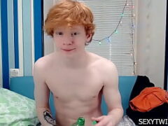 Ginger Twink Alvin teases and Jerks for his cam