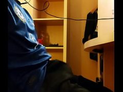 Chinese Twink Jerking Off in Chelsea FC Jersey