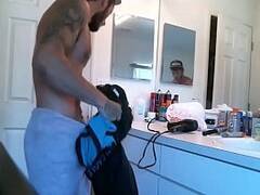 Straight Guy Gets Out of Shower On Cam  watch more at www.ot