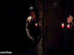 Horny Tattooed Top Ryan Cage Barebacks Jerry At The Dungeon 