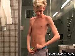 Nasty twink Tyler Thayer plays with his big fuck stick