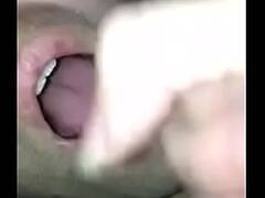 Shemale sperm in the gay mouth