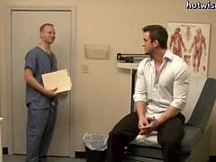 Reckless gay doctor sucking a hard cock