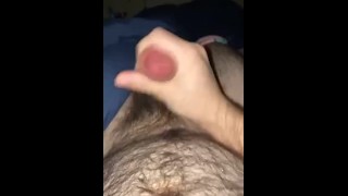 Hot solo cum shot with a hairy otter