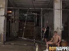Chained sub Daniel Hausser rimmed before rough anal play