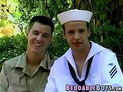 Gay military Jeremy Haynes and Matt Reynolds fucking outdoor