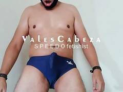 ValesCabeza338 Orgasm Cum through SPEEDO LECHAZO DENTRO DEL 