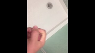Horny Scott jerks off in the hotel shower