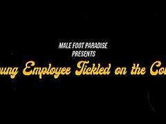 Young Employee Tickled On The Couch