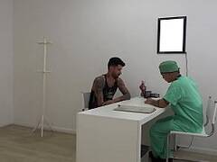 Patient fucks young doctor hard at physical exam