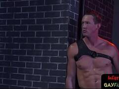 Randy bdsm hunk warms up with rimming