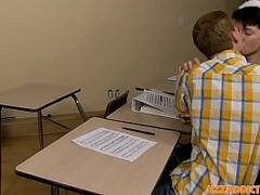 Benjamin Riley and Billy London get naughty in the classroom