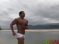 Muscular gay latino pounding slim guys asshole bareback