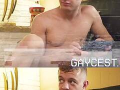GAYCEST   Muscle daddy Myles Landon breeds sons hole after r