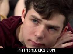 Father fucking teen sons in hot gay bareback threesomeFATHER
