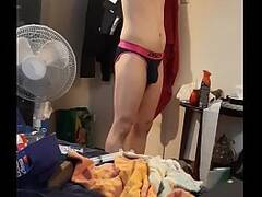 Twink Boyfriend trying new underwear