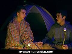 Two Twink Step Brothers Fuck While Camping On Halloween Nigh