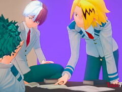 Boku No Hero Yaoi 3D  Deku fucks Bakugou under the table whi