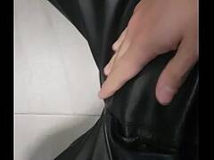 Masturbation leather pants 2