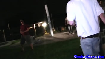 Humiliating outdoor nighttime hazing ritual