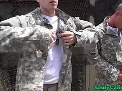 Military jocks suck and fuck after exercise