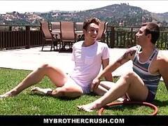 Two Young Twink Step Brothers Fuck In Back Yard Of Family Ho