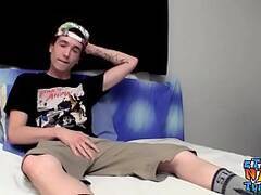 Perverted straight thug smokes and strokes his hard dick