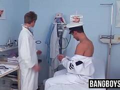 Ass eating for doctor before raw asshole drilling with jocks