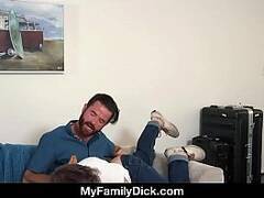 The Dad Shoves The Boyrsquos Mouth Down On His Cock Before H