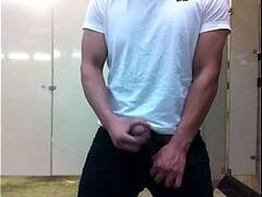 Thick Huge Long Brown Latino Dick Jackoff then Eats his own 