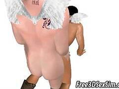 Horny 3D hunk with angel wings gets fucked anally