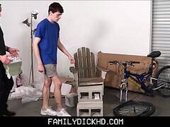 Twink Step Son And His Step Dad Fuck While Fixing Flat Bike 