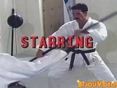 Karate stud fucked raw before his body is cumshowered