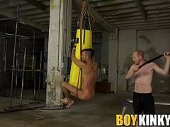 Bound sub slave endures bareback fucking from naughty dom